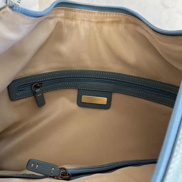 New Alfani Leather Handbag Shoulder Bag Tote Blue Periwinkle - Picture 3 of 4